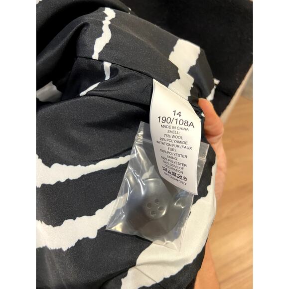 Kate Spade Faux Fur Wool Coat size 14 - Picture 6 of 7